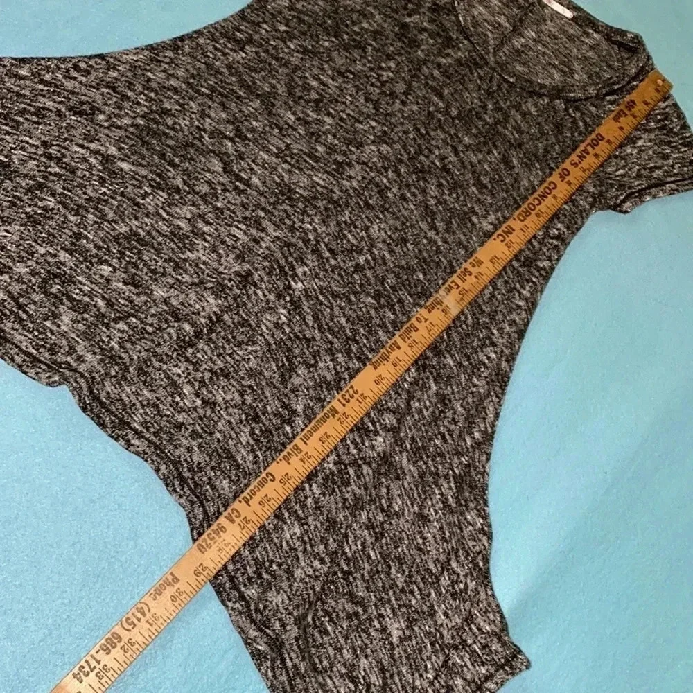 STUDIO M knit tunic sweater stretchy lightweight heather black gray size S